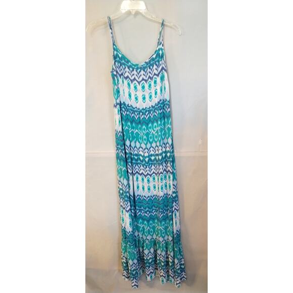 Mossimo Supply Co Women's Maxi Dress Turquoise/Blue Size M Adjustable Straps - Picture 1 of 7